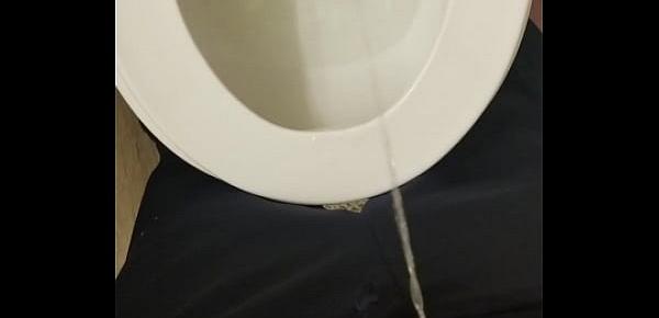 Hot sexy horny man takes large piss with big dick